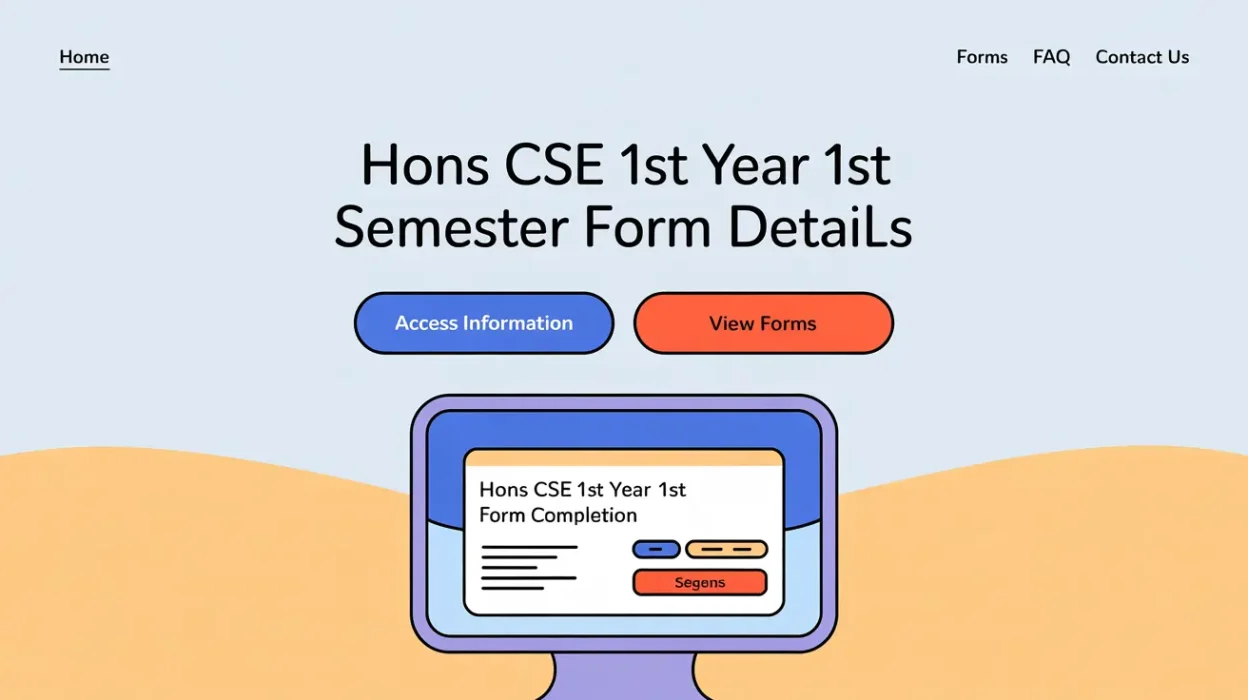 Hons CSE 1st Year 1st Semester Form Fill-up Notice